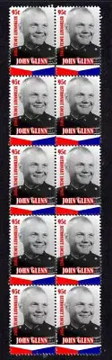 JOHN GLENN SPACE EXPLORATION HERO STRIP OF 10 MINT VIGNETTE STAMPS 4