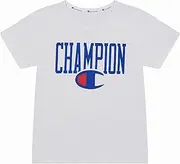 [Champion] Unisex Kids Sporty Tee T Shirt, White, 8 UK