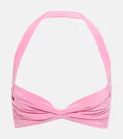 [Norma Kamali] Norma Kamali Bill ruched bikini top AU 12 pink
