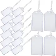 NUOBESTY Card Tag Label Lanyard 16pcs Luggage Tag Holders Id Card Holder Waterproof Hard Id Card Sleeves