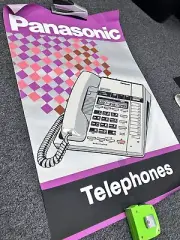 Panasonic 80’s retro advertising banner bright gorgeous! New old stock phone