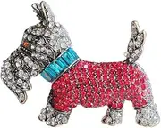 [Generic] Cute Dog Colorful Rhinestones Brooches Lapel Pins for Women Funny Sparkly Crystal Cartoon Animal Pin Dress Suit Hat Bag Clothes Accessories Jewelry