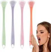 Silicone Tongue Brush | Helps Fight Bad Breath Clean Your Tongue Fresher Tongue Tools | Healthy Oral Hygiene Brushes Silicone Dentals Tongue Scraper for Fresher Breath Borato