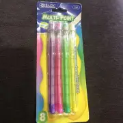BAZIC Transparent Multi-Point Pencil. Non-Sharpening Pencil w/ Eraser 8pc 747