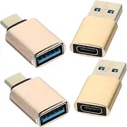 USB c to USB 3.0 Adapter 4 Pack Convert Your USB-c Device to USB 3.0 for Phone Laptop Tablet Aluminum Alloy Shell Compact and Practical