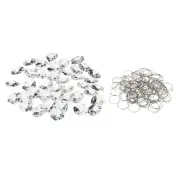 K9 Crystal Octagon Beads 2 Holes Pendants with Ring, 100 Pack 16mm Clear