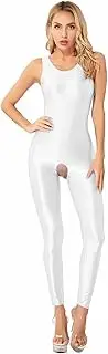 [GRRKDFQ] Women's Erotic Lingerie Sets Open Crotch U Neck Sleeveless Jumpsuits