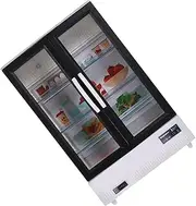 DRESSOOS Dollhouse Miniature Fridge Model Realistic Decoration for Mini House Scenarios Double-Door Design for Dollhouse Furniture and Miniature Scenes