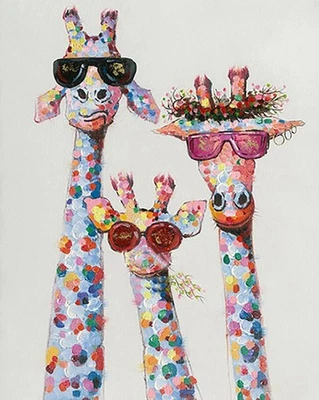 Paint By Numbers for Kids & Adults - Three Giraffes - Acrylic Canvas DIY 12x16