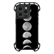 iPhone 16 Pro Ultra Bounce Case MagSafe Compatible Moon phases. Black and white case