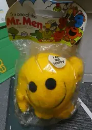 Chad Valley Roger Hargreaves Mr Men Happy Bagged New vintage 1978 plush figure