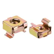 M4 Cage Nuts for Server Rack Cabinet, Carbon Steel Yellow Zinc Plated, 10 Pcs