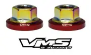 4 VMS RACING STRUT TOWER DRESS UP RED WASHERS & NEOCHROME NUTS FOR TOYOTA (for: Toyota)