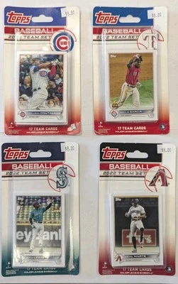 2022 TOPPS- 4 TEAM SETS LOT. RANGERS, DIAMONDBACKS, CUBS, AND MARINERS