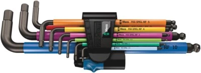 Wera 950/9 Multicolor Hex Ball End Metric L-key Wrench Holding Function 022210