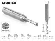 1/8" Dia. Upcut Spiral End Mill CNC Router Bit - 1/4" Shank - Yonico 31210-SC