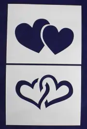 Large Hearts 2 Piece Stencil Set 14 Mil 8" X 10" Painting /Crafts/ Templates