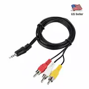 3.5mm to 3 RCA Male Plug to RCA Stereo Audio Video Male AUX Cable 5FT