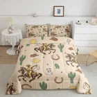 Kids Wild West Cowboy Comforter Set King Size, Rodeo Cowboy Bedding Set Weste...