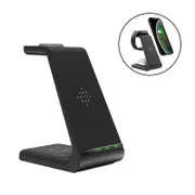 Catzon 3 in 1 Wireless Charger T3 Apple Fast Charging Station for iWatch/iphone/Airpods-Black