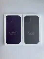 Genuine Original Apple iPhone 11 PRO MAX Leather Folio Case Black Aubergine NEW