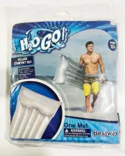 H2O GO: Deluxe Comfort Mat (Gray) Inflatable Float 64.6" x 24.8" x 7.1" NEW