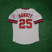 Jim Abbott 1989 California Angels Men's Cooperstown Grey Road All Star Jersey