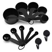 BLACK Measuring Cups and Measuring Spoons Set of 10pcs Minimalist modern Cups...