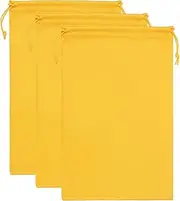 uxcell Ski Goggle Bag, 3 Pack Soft Microfiber Snow Goggles Protective Storage Case Sleeve Drawstring Pouch for Camera Lenses, Sunglasses, Eyeglasses, Yellow