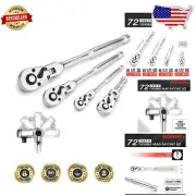 4-Piece Alloy Steel Flex Head Ratchet Set with 72-Tooth Reversible Design