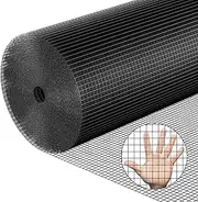 Hardware Cloth PVC Coated Wire Mesh 24'' x 25' 1/2inch Mesh Black Vinyl Coated Fence Chicken Wire Fencing 19 Gauge Chain Link Fence for Chicken Coop, Animal Control,Gutter Guard, and Home Improvement