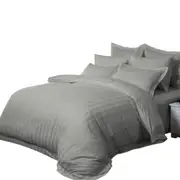 Grey Striped 1000TC Duvet Doona Cover Set Various Size