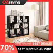 Book Cabinet Black 8 Compartments Engineered Wood 97.5x29.5x100 cm 0172