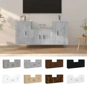 3 Piece TV Cabinet Set Grey Sonoma Engineered Wood Multi Colours vidaXL