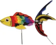 45" Rainbow Koi Wind Spinner Garden Stake by Premier Kites & Designs