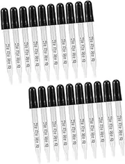 MUCKLILY 20Pcs Glass Dropper Elbow Head Calibrated Pipette for Accurate Liquid Measurement Labs and Home Use