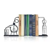 Experiment Chemistry Metal Bookends for Bookshelf Study Room Home Office Desk