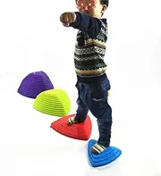 Kid Friendly Balance Blocks, Stackable Multicolor Non-Slip Balance River Stones Promote Children's Coordination Strength, Obstacle Course Coordination Game/7909 (Size : 11pcs)