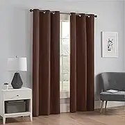 Eclipse 10708042X063CH Microfiber 42-Inch by 63-Inch Thermaback Grommet Blackout Single Window Panel, Chocolate