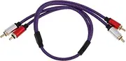 Mikinona Analog Audio Cable Cable Plugs 50cm for Tv Computer Speaker Amplifier Dark Violet
