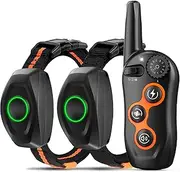 SDOFOS Dog Training Shock Collar for 2 Dogs with Remote Range 1300ft, 3 Training Modes, Beep, Vibration, Shock, IPX7 Waterproof Rechargeable Electric for Small Medium Large Dogs