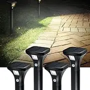 Solar Outdoor Lights with Motion Sensor – Waterproof LED Pathway Lights for Yard, Garden, Walkway, Driveway – Auto On/Off, Easy Installation (4 Pack)