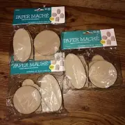 Paper Mache Flat Hangtags 4 Piece Value Pack x 3 New Unopened Package.