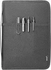 diodrio A5 Zipper Journal Notebook Cover with YKK for Moleskine Cahier LEUCHTTURM Journals Planners Sketchbook, Water Resistant, Refillable, Inner Pockets, Black DDNC-M3-ZIP Medium