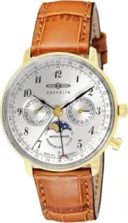 ZEPPELIN Zeppelin 7039-1 HINDENBURG Moon Phase Watch Men's Watch New Fs Japan