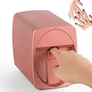 Nail Printing Machine, Intelligent 3D Nail Painting Machine, Control Through Free Mobile App, 2400 Dpi High Resolution, Support DIY, Compatible with Android and iOS, Camera Identification Rose Gold