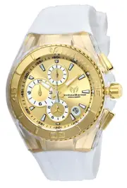 TechnoMarine TM-115365 Cruise Original Gold & Gold 40mm Watch with White Strap