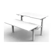 Adjustable 2Person Workstation Natural White And White 1500Mm
