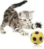 4Pcs Soccer Ball Cat Interactive Pet for Kittens and Cats Soft and Bouncy Design for Indoor Play and Exercise Mixed Colors