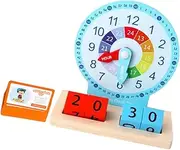 Kisangel 1Set Wooden Clock Learning for Early Education Recognition Plaything for Hand Eye Coordination Imagination Development Present for Boys